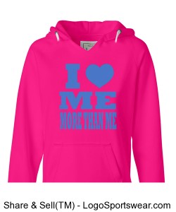 J. America Ladies Sydney Brushed V-Neck Hooded Sweatshirt Design Zoom